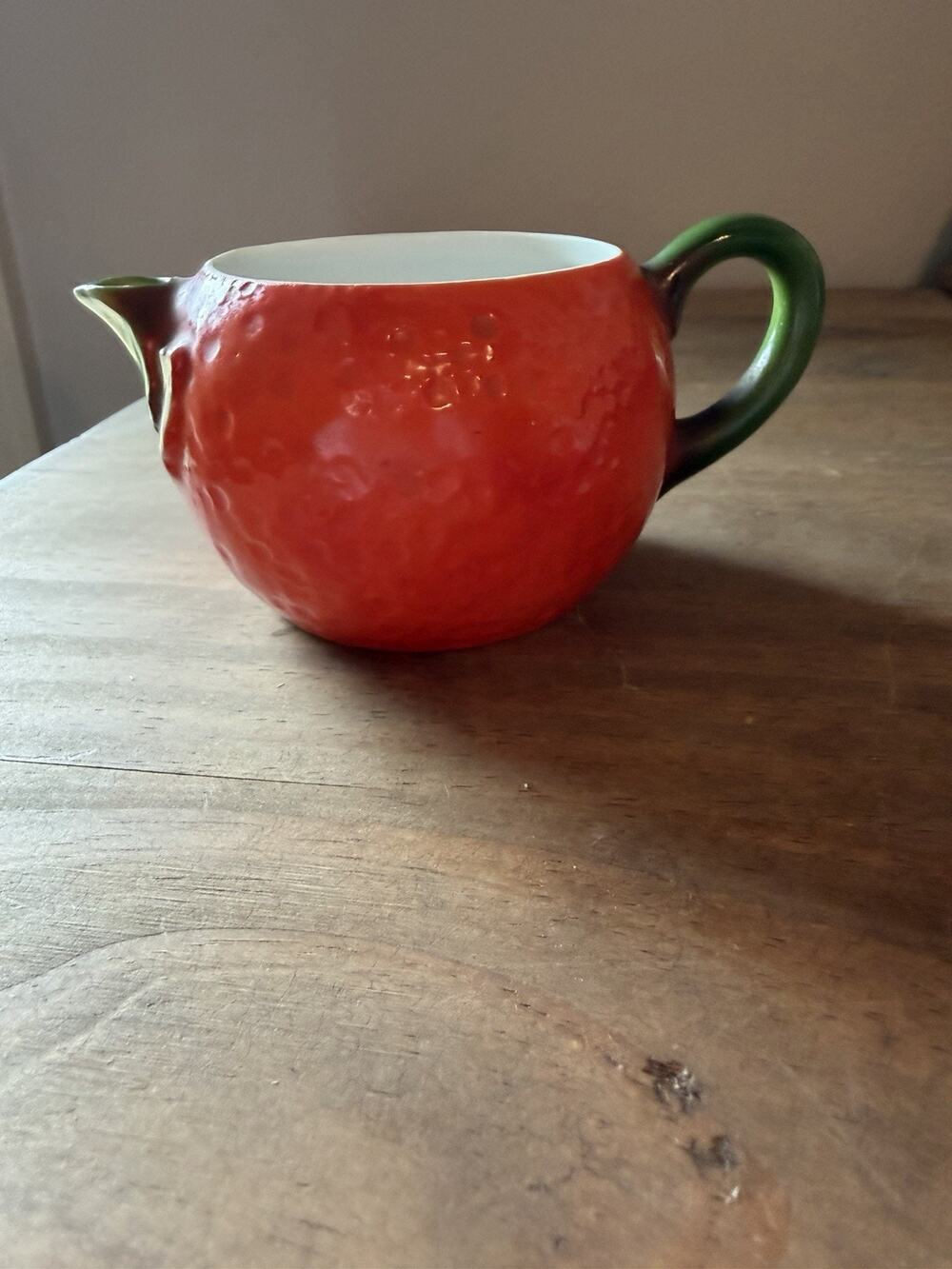 Antique Royal Bayreuth Creamer Bavaria Porcelain Figural Orange Creamer 2.5”T